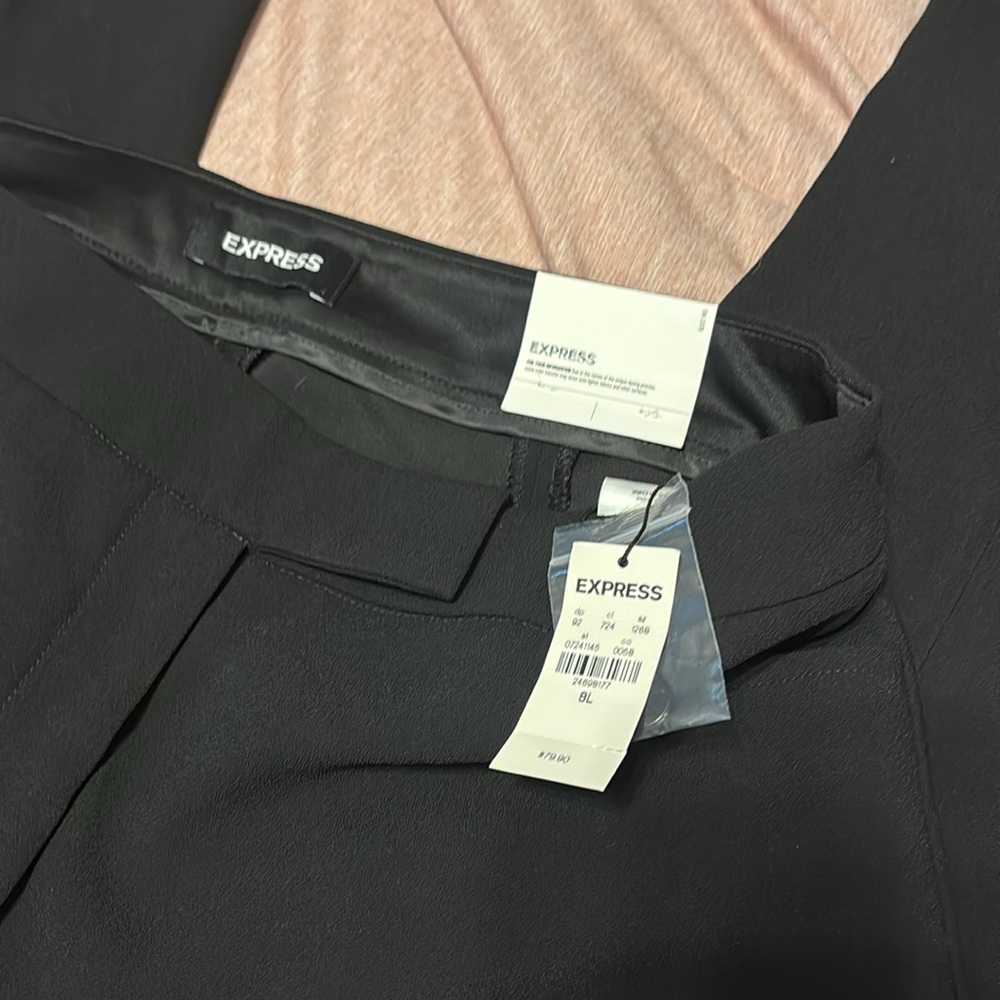 Black Women's Pants express barely bootcut mid rise w/ split back 8 LONG NWT - Picture 7 of 11